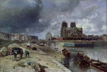 Notre-Dame från Quai de la Tournelle, 1852